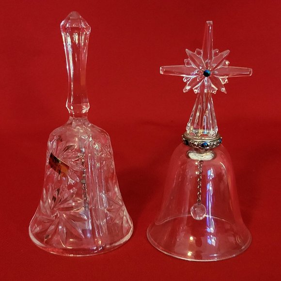2002 Lenox Cross Bell of Peace Pave Jewels & Clear Crystal Dinner Bell Glass - Picture 1 of 11